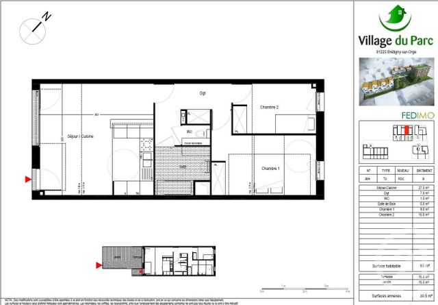 Appartement F3 à louer - 3 pièces - 64.6 m2 - BRETIGNY SUR ORGE - 91 - ILE-DE-FRANCE - Century 21 Capitole Immobilier